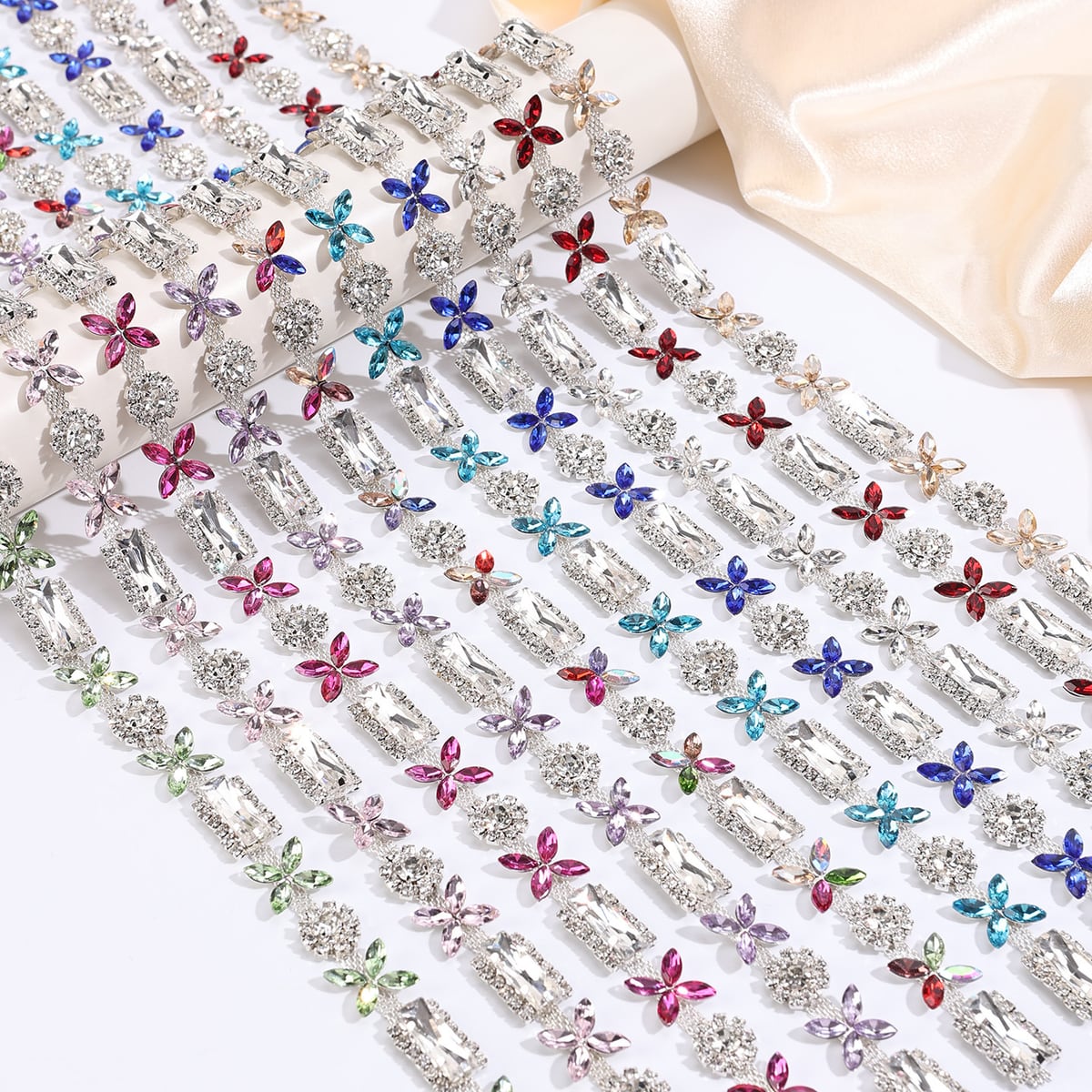 Wholesale floral rhinestone trim selection