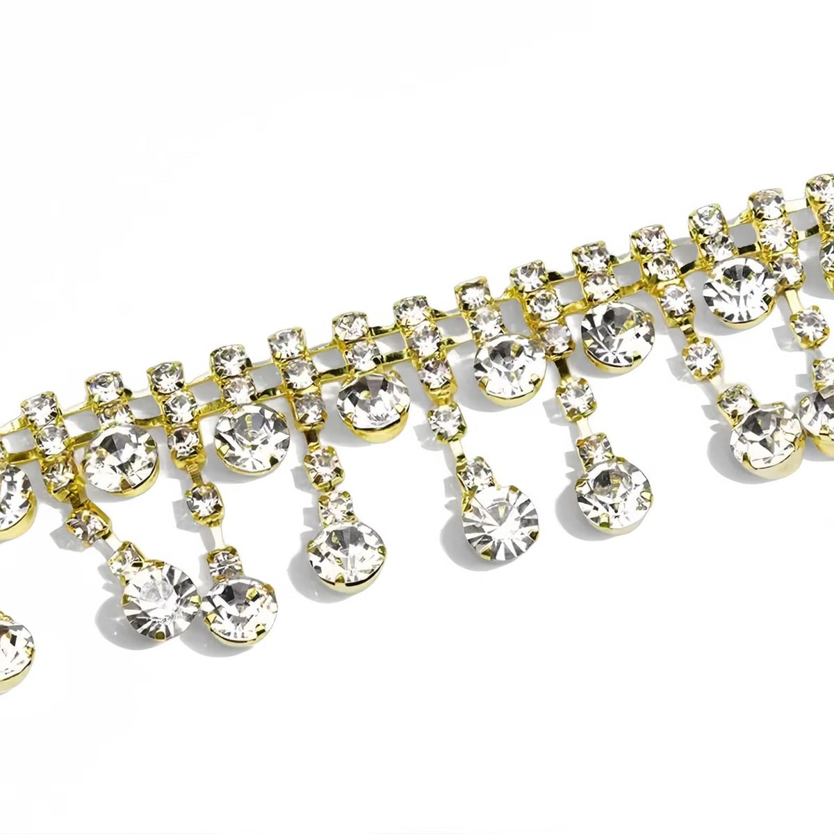 Crystal Tassel Fringe Trim motif and placement reference