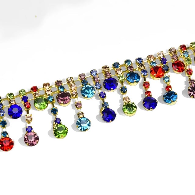Crystal Tassel Fringe Trim: Mixed color · 2 cm
