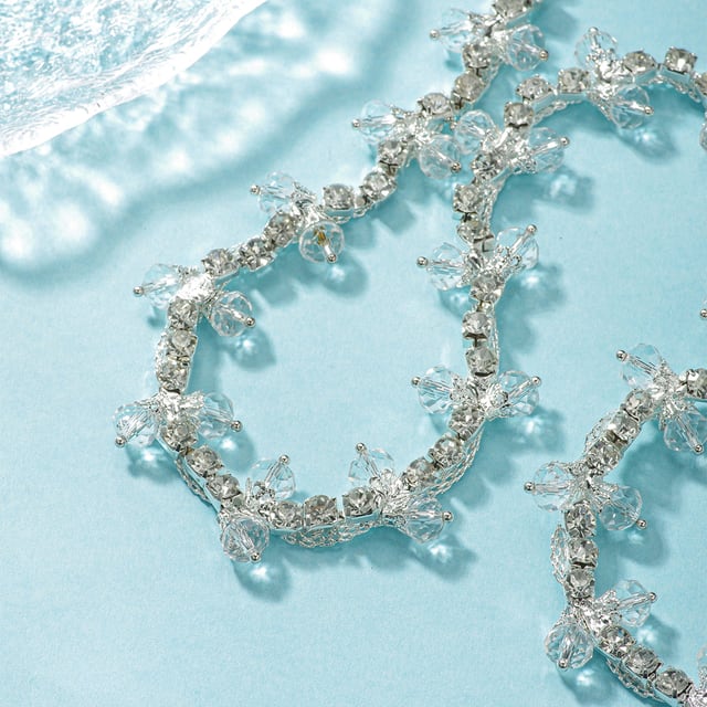 Color Bead Rhinestone Chain: Transparent beads