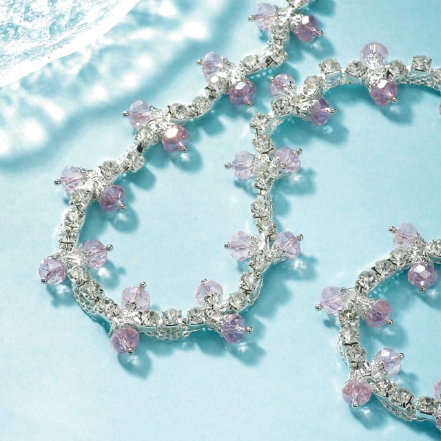 Color Bead Rhinestone Chain: Light pink beads