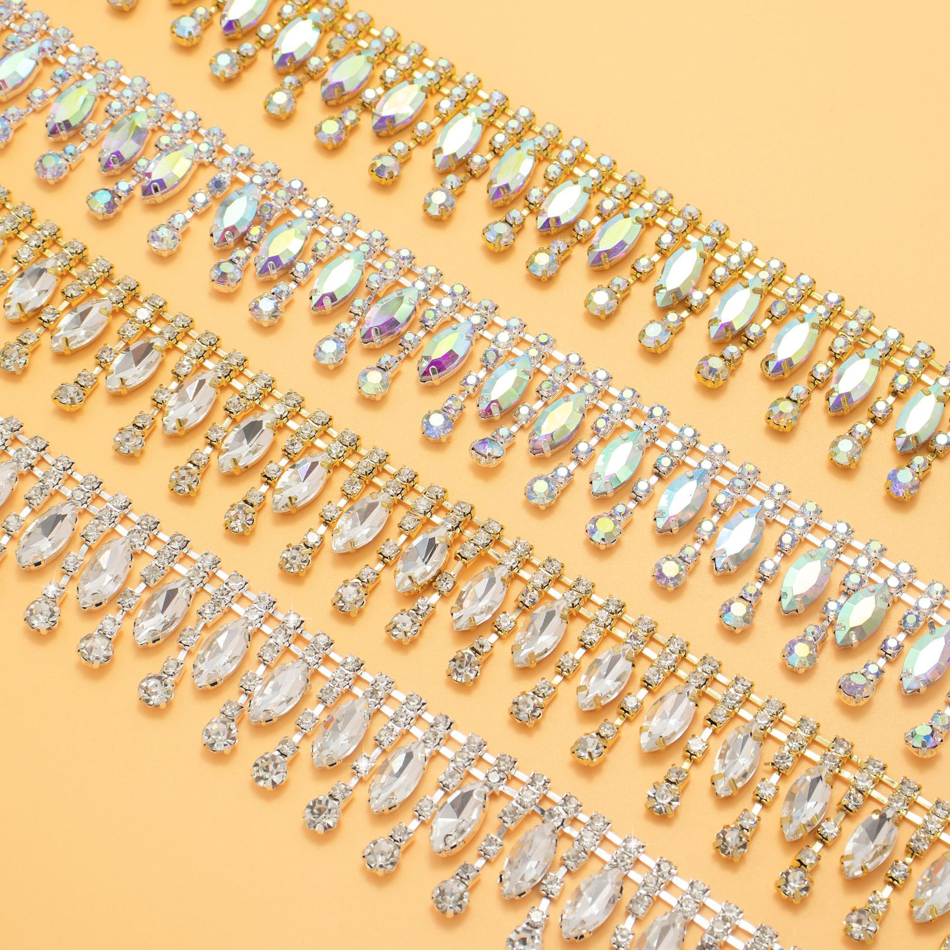 Marquise Drop Rhinestone Chain, 3 cm Finish Options: supplied design and finish reference