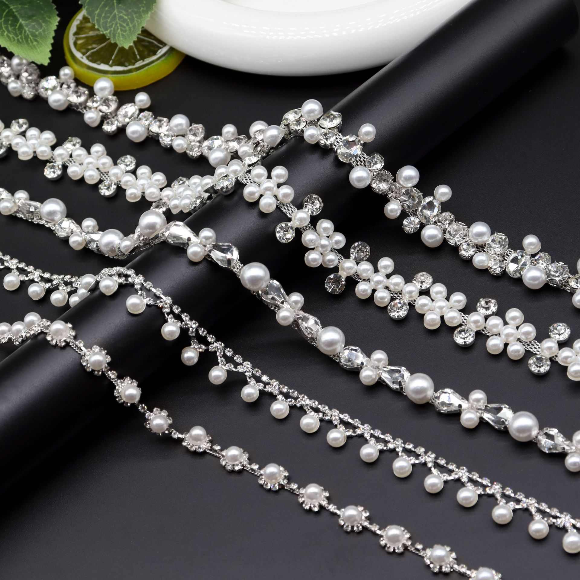 Bridal Pearl Trim: Five Floral & Drop Designs construction reference