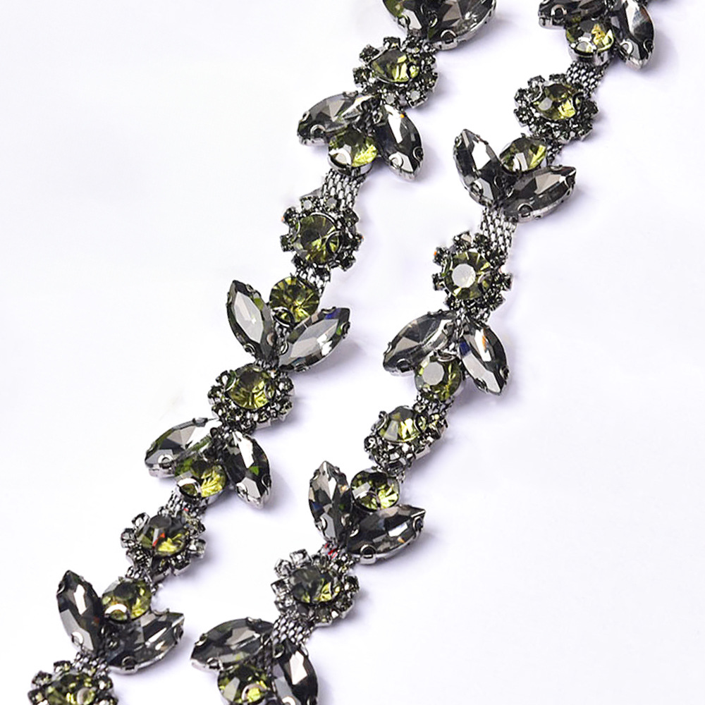 Marquise & Flower Crystal Chain, Ten Color Layouts construction reference