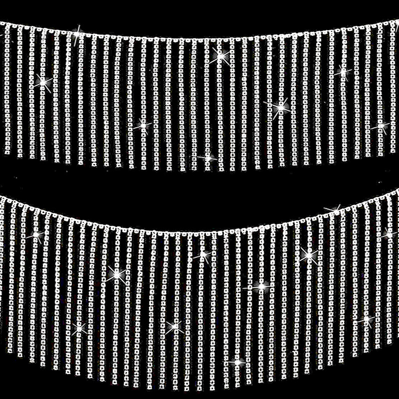 Straight Rhinestone Curtain Fringe, 8 & 12 cm: supplied design and finish reference