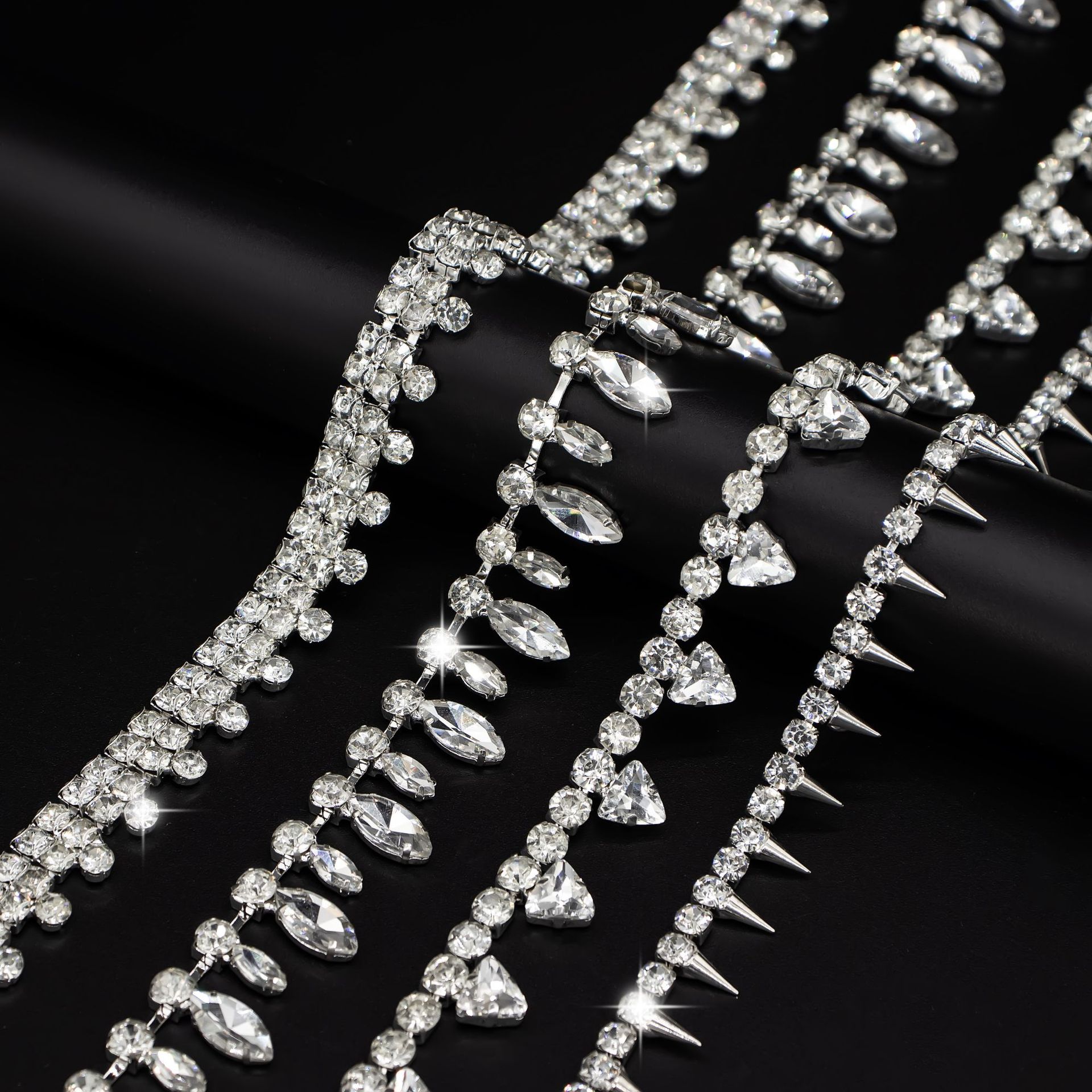 Geometric Crystal Drop Trim: Cone, Triangle & Oval construction reference