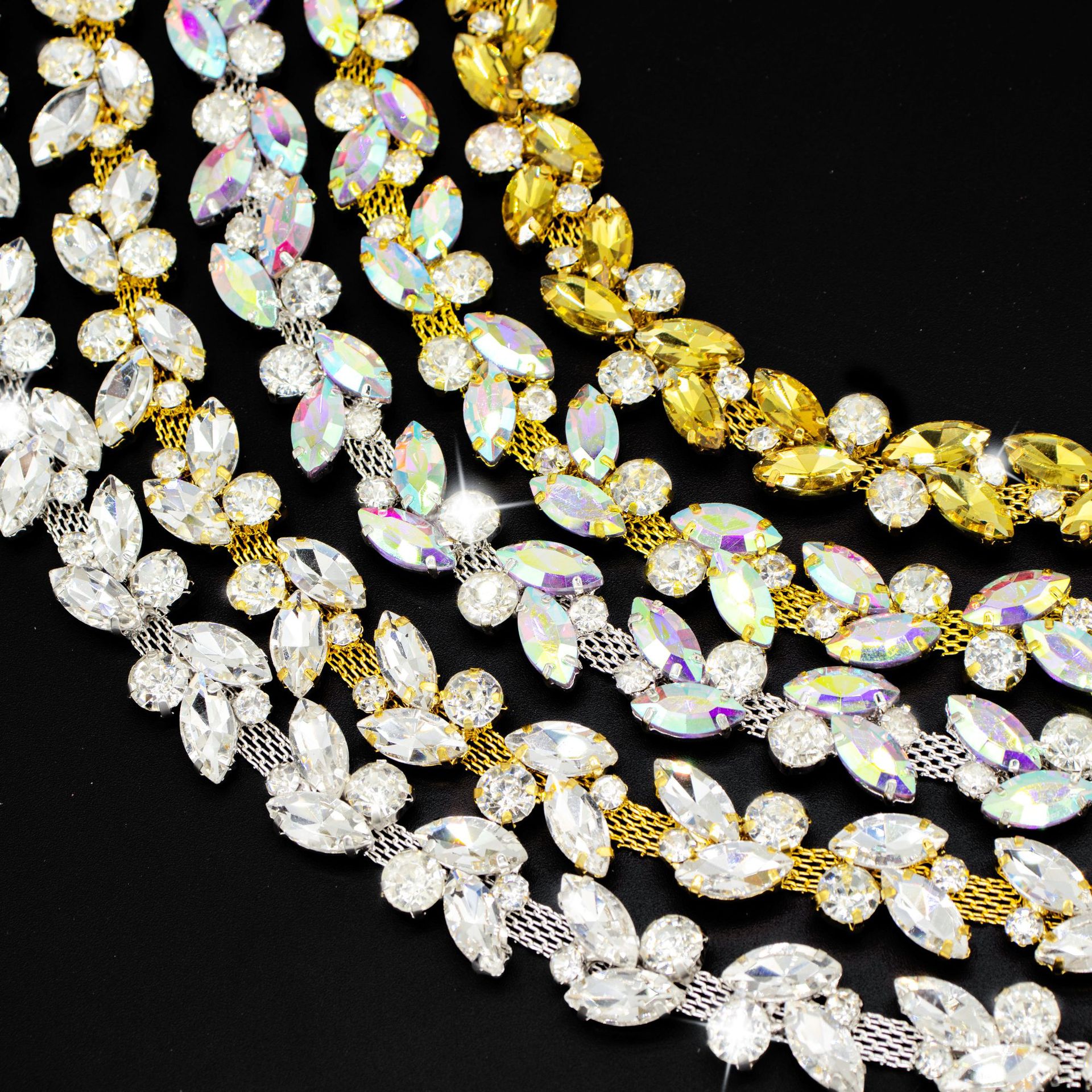 Sparse & Dense Marquise Glass Chain, 1.65 cm construction reference